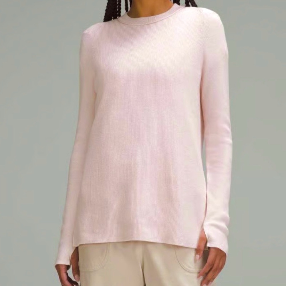 Lululemon Pink Long Sleeve wool knit sweater size medium women